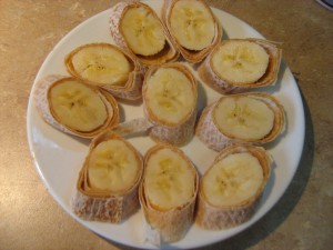 Banana peanut butter breakfast wraps