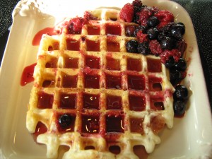 waffles with berries for breakfast