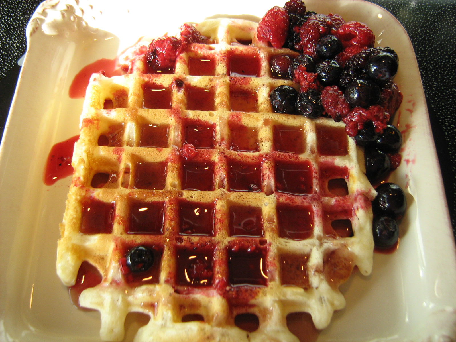 waffles with berries for breakfast